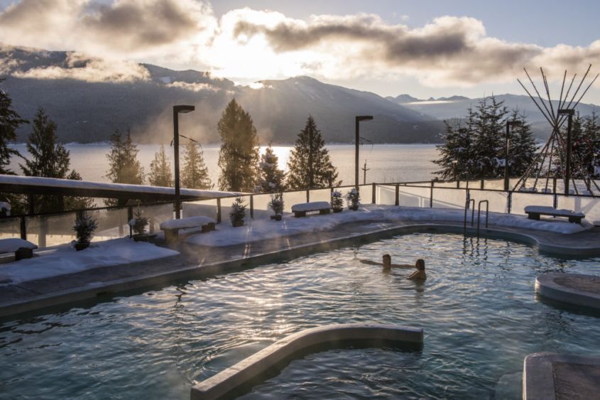 Ainsworth hot springs in the winter