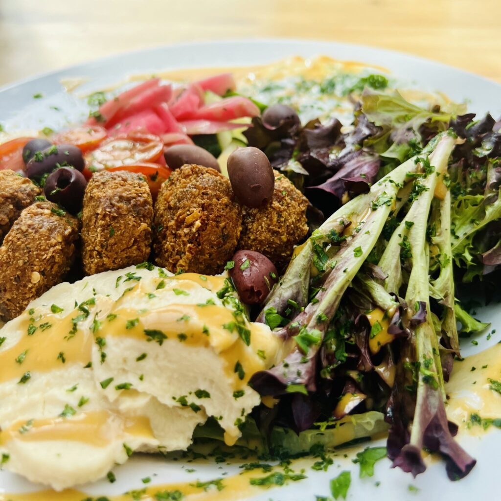The falafel bowl at Sleep is for Sissies in the slocan valley