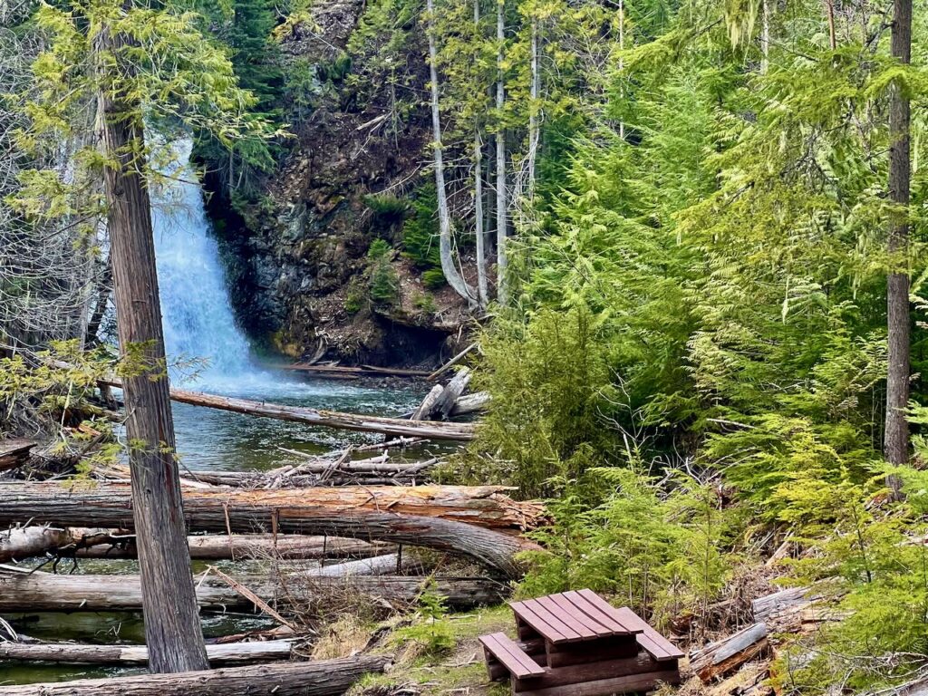 The base of Deer Falls and picnic area