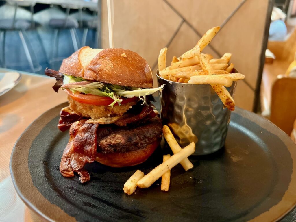 The jughead burger with peanut sauce at Relish in nelson
