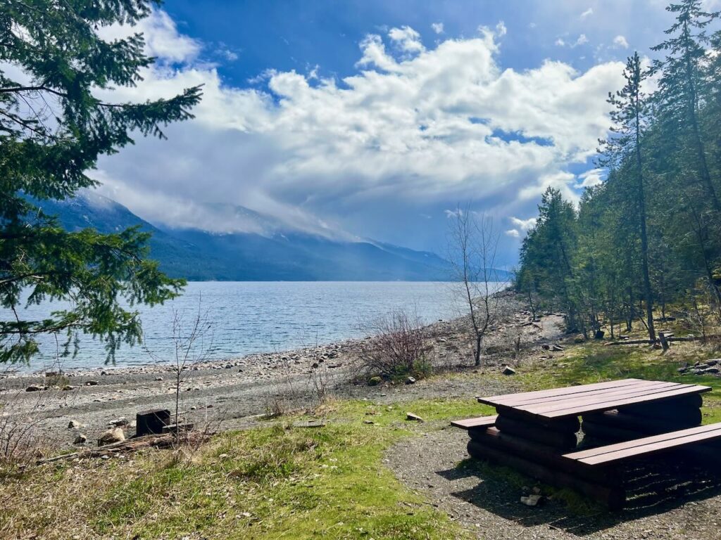 Picnic area and beach at fletcher falls