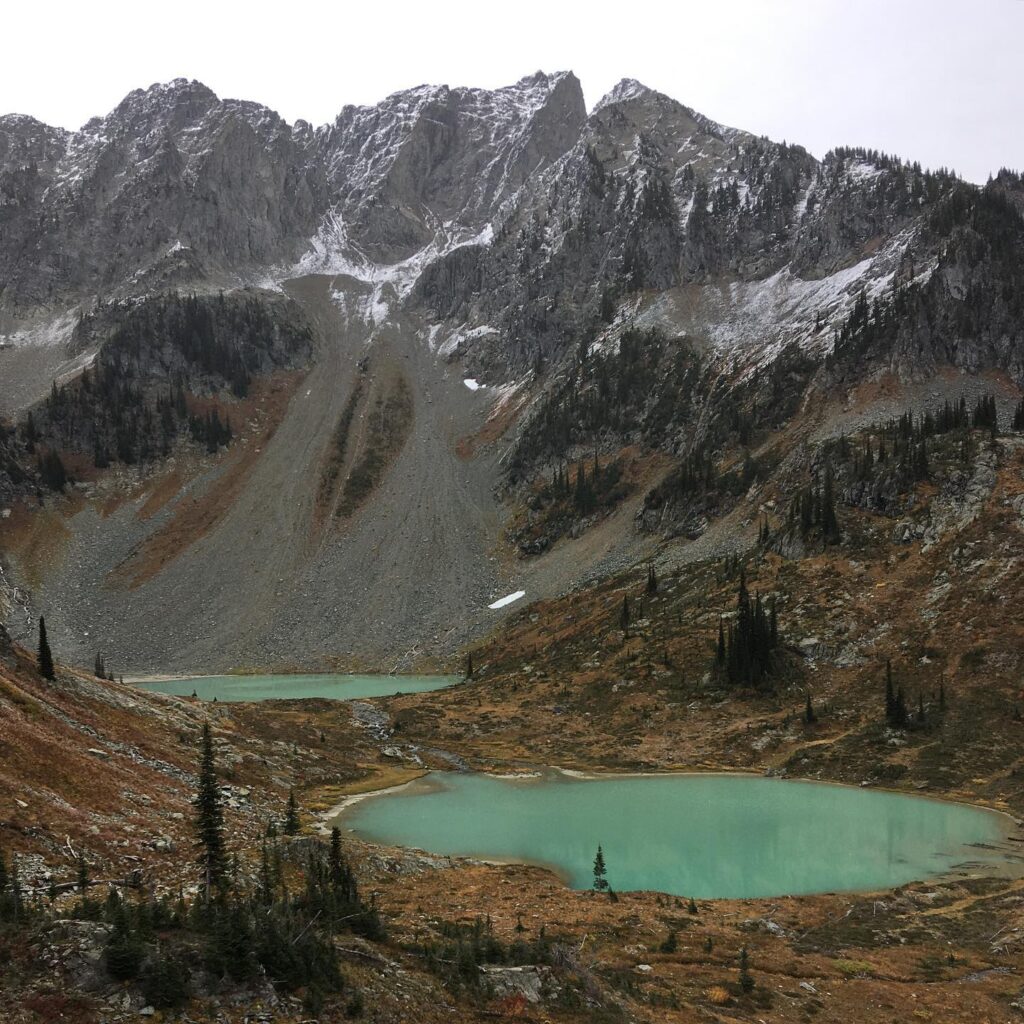 Lyle Lakes with mountains in background