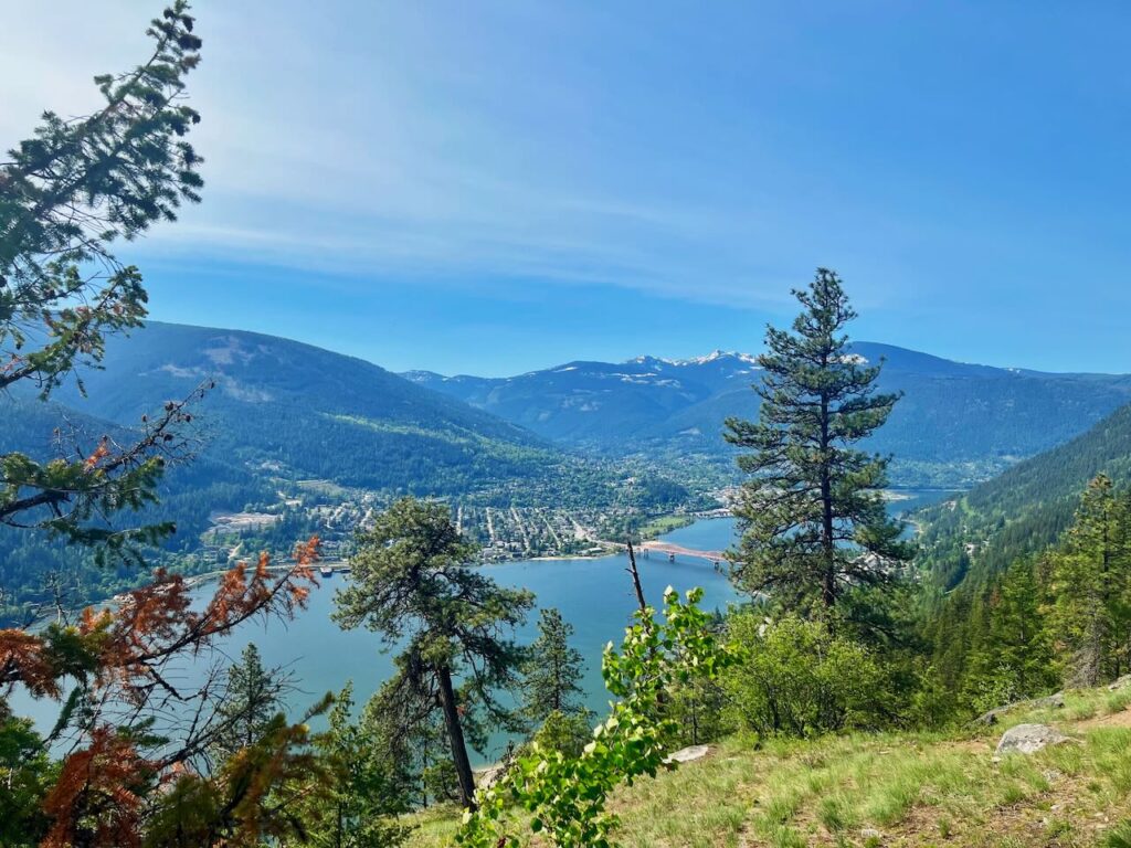 Lyon's Bluff view over Nelson in Spring