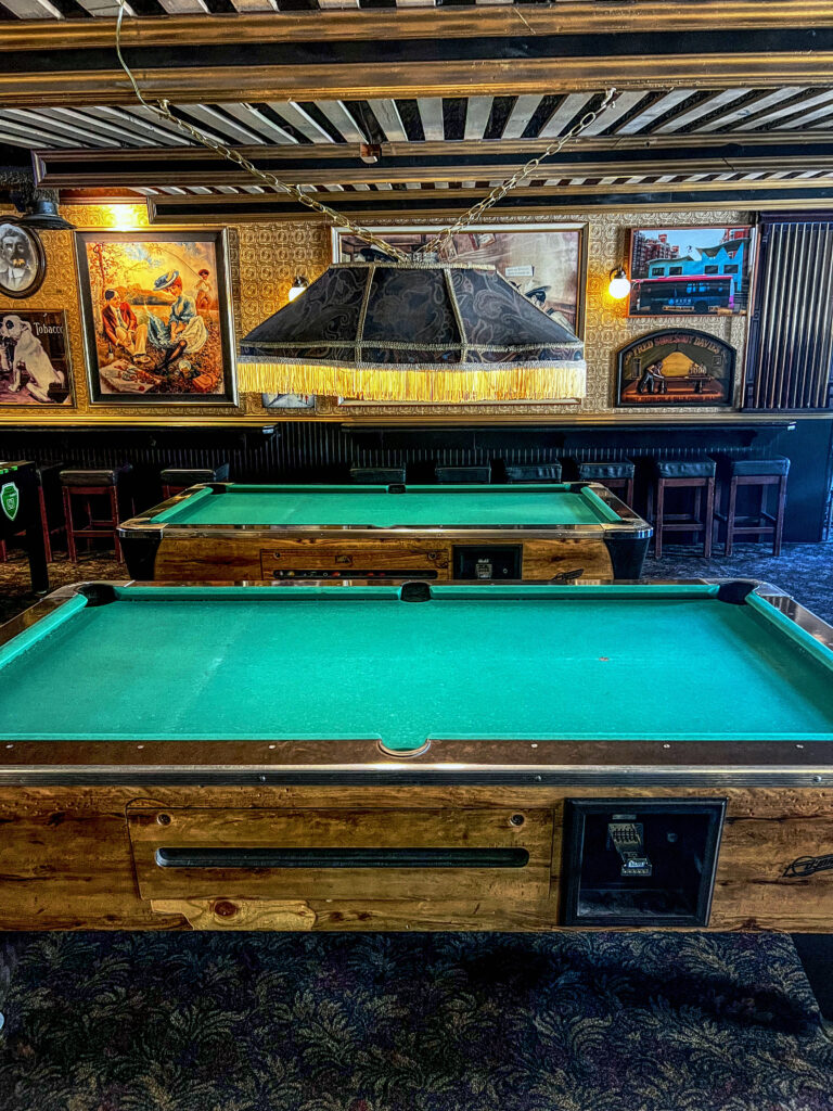 Pool tables at Mike's Place Pub in Nelson