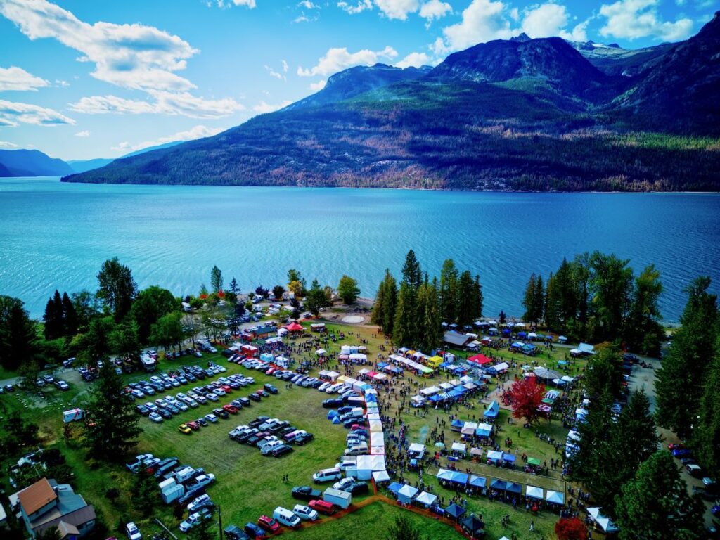 Hills Garlic Festival in New Denver overlooking Slocan Lake