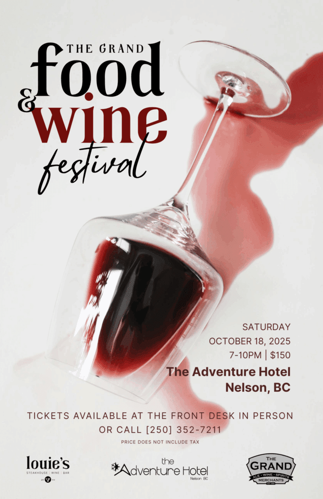 wine fest at the adventure hotel in nelson BC