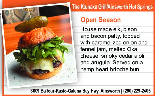 Ainsworth Hot Springs burger month entry