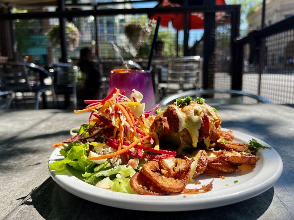 One of the best Nelson breakfast dishes, the Server's choice - avocado eggs and bacon