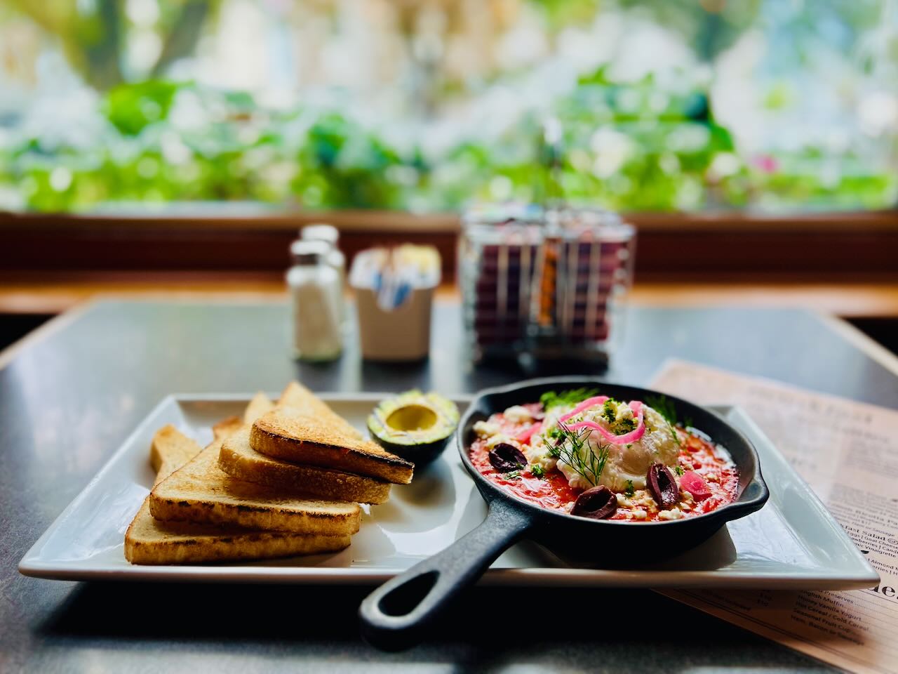 Breakfast at the historic Hume hotel in Nelson Bc with a skillet of eggs