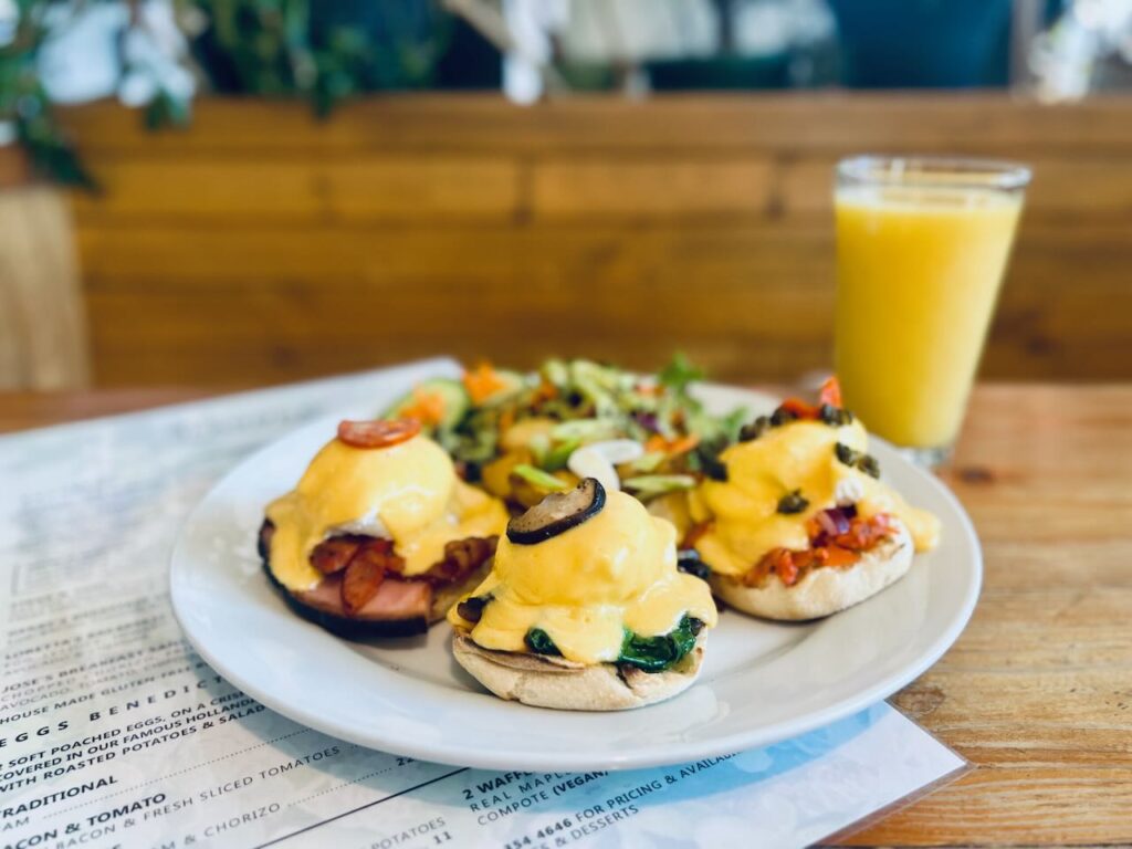 eggs Benedict: a breakfast staple at the Vienna cafe in Nelson BC