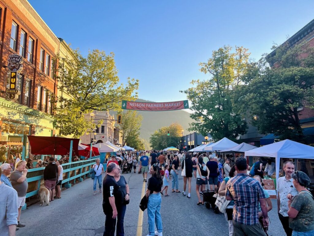 people on Baker Street during one of Nelson's night markets