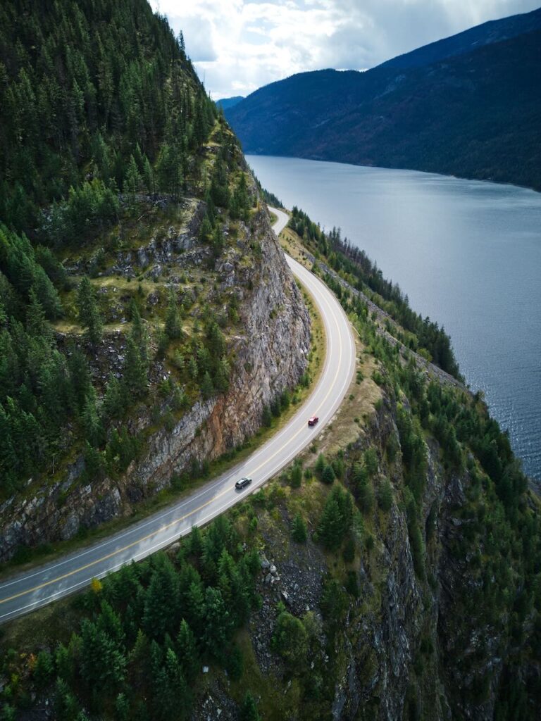 Winding road between Nelson and New Denver